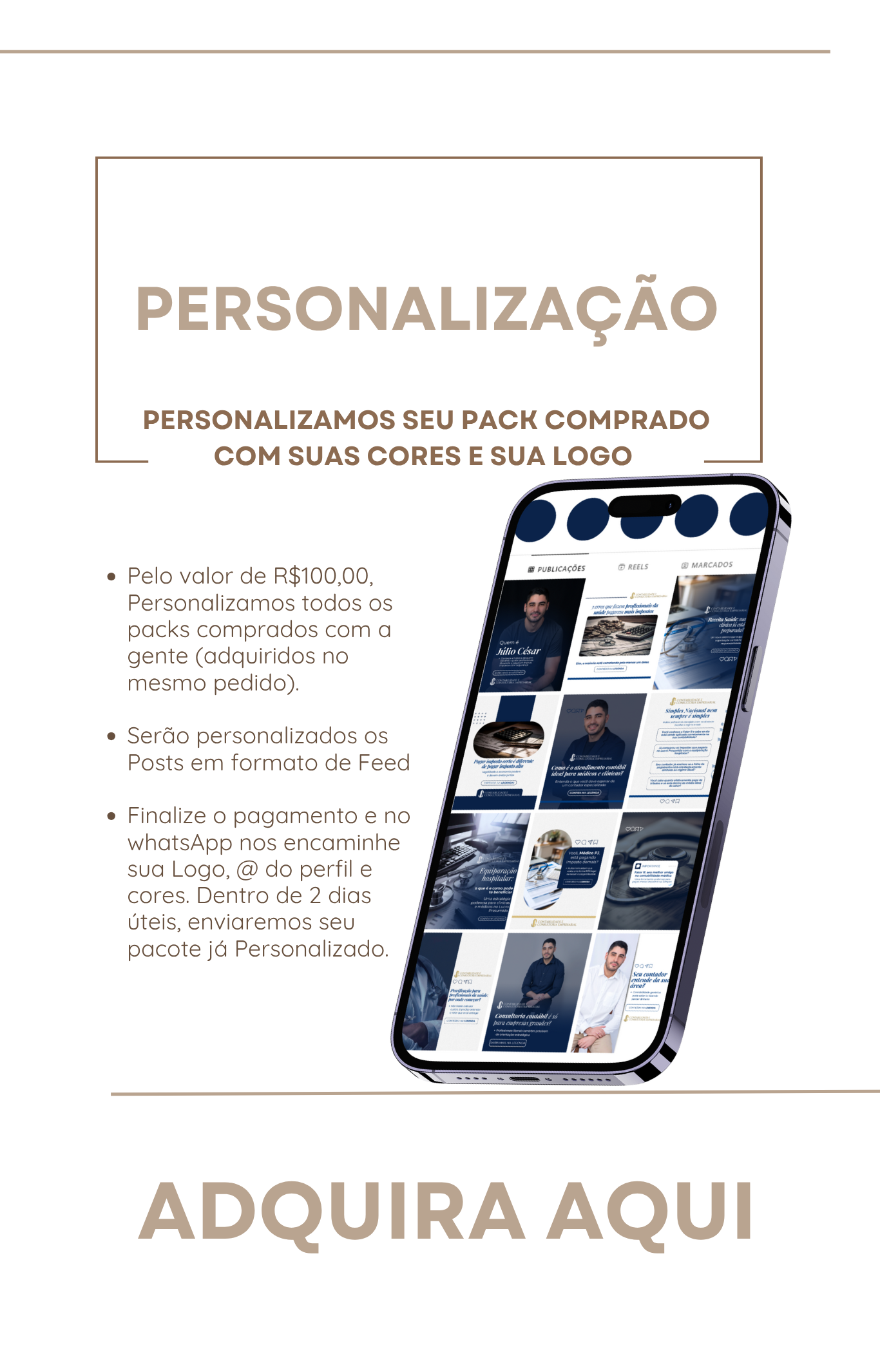 Personalização com sua LOGO, FOTO e CORES